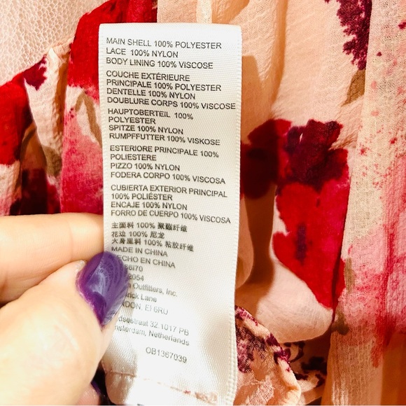 {Free People} "Daphne" Floral Lace Peplum Crop Peasant Blouse - Picture 11 of 13